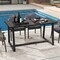 Costway 63" Large Dining Table for 4-6 People with Heavy-duty Metal Frame Modern Black/Coffee